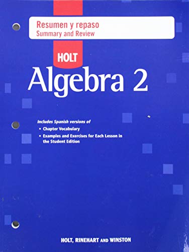 Holt Algebra 2: Resumen Y Repaso / Summary and Review - Click to Buy