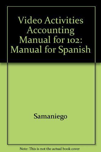 Video Activities Accounting Manual for 102: Manual for Spanish - Click to Buy