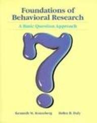 Foundations of Behavioral Research: A Basic Question Approach - Click to Buy