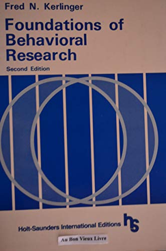 Foundations of Behavioral Research - Click to Buy