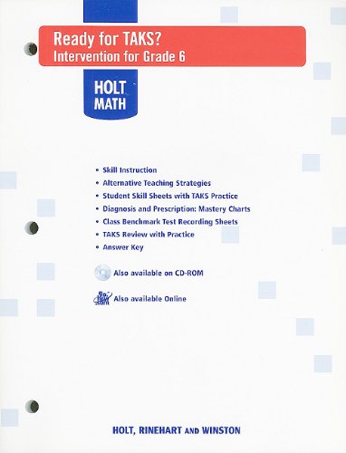 Mathematics, Grade 6 Ready for Taks? Intervention Course 1: Holt Mathematics Texas - Click to Buy