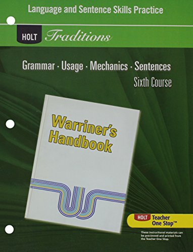 Language and Sentence Skills Practice for Warriner's Handbook, 6th Course (Holt Traditions) - Click to Buy