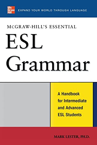 McGraw-Hill's Essential ESL Grammar: A Handbook for Intermediate and Advanced ESL Students (McGraw-Hill ESL References) - Click to Buy