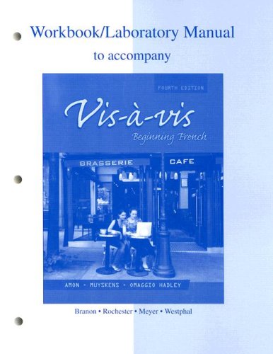Workbook/Lab Manual to accompany Vis-à-vis: Beginning French - Click to Buy