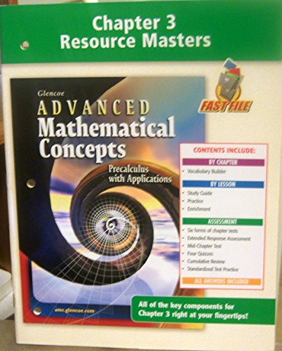 Chapter 3 Resource Masters to accompany Glencoe Advanced Mathematical Concepts: Precalculus with Applications (Chapter 3) - Click to Buy