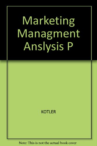 Marketing Managment Anslysis P - Click to Buy
