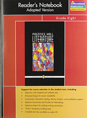 Prentice Hall Literature: Penguin Edition, Reader's Notebook Adapted Version, Grade 8 - Click to Buy