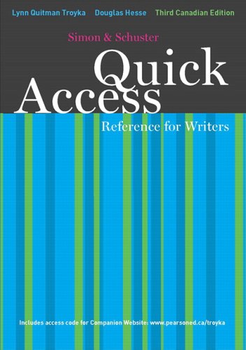 Quick Access Reference for Writers, Third Canadian Edition - Click to Buy