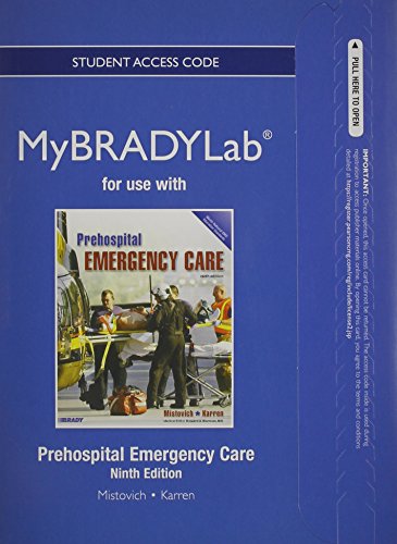 NEW MyLab BRADY without Pearson eText -- Access Card -- for Prehospital Emergency Care (9th Edition) - Click to Buy