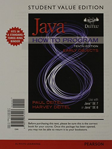 Java How to Program, Early Objects, Student Value Edition