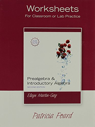 Worksheets for Prealgebra and Introductory Algebbra: Worksheets - Click to Buy