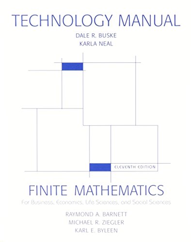 Technology Manual for Finite Mathematics for Business, Economics, Life Sciences and Social Sciences - Click to Buy