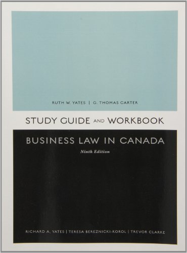 Study Guide for Business Law in Canada, Ninth Canadian Edition - Click to Buy