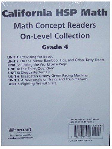 California HSP Math Math Concept Readers On Level Collection Grade 4 (Harcourt School Publishers Math) - Click to Buy