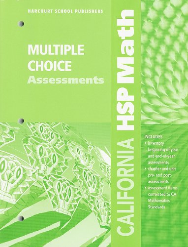 California HSP Math Multiple Choice Assessments: Grade 2 (Hsp Math 09) - Click to Buy