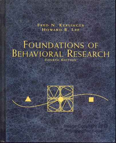 Foundations of Behavioral Research (PSY 200 (300) Quantitative Methods in Psychology) - Click to Buy