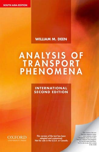 Analysis of Transport Phenomena (Edn 2) By William M. Deen - Click to Buy