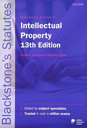 Blackstone's Statutes on Intellectual Property (Blackstone's Statute Series) - Click to Buy