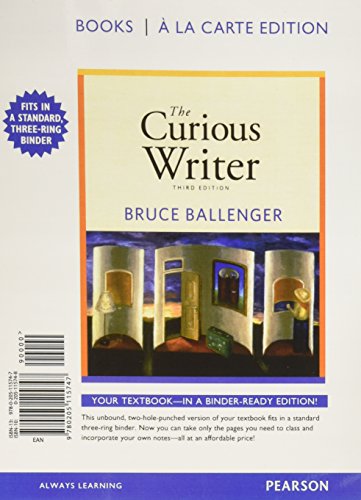 The Curious Writer, Books a la Carte Edition (3rd Edition) - Click to Buy