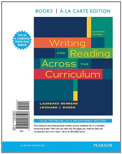 Writing and Reading Across the Curriculum, Books a la Carte Edition (11th Edition) - Click to Buy
