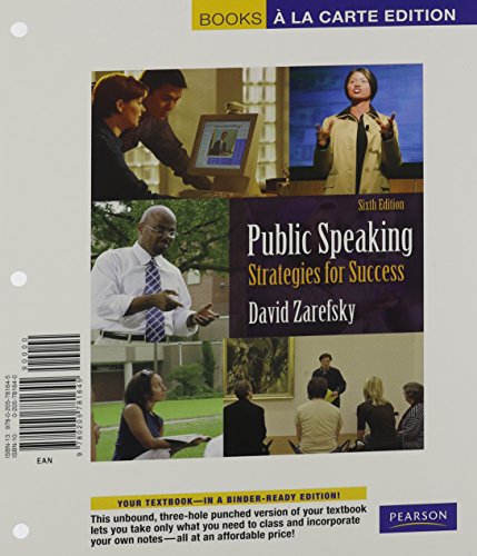 Public Speaking: Strategies for Success, Books a La Carte - Click to Buy