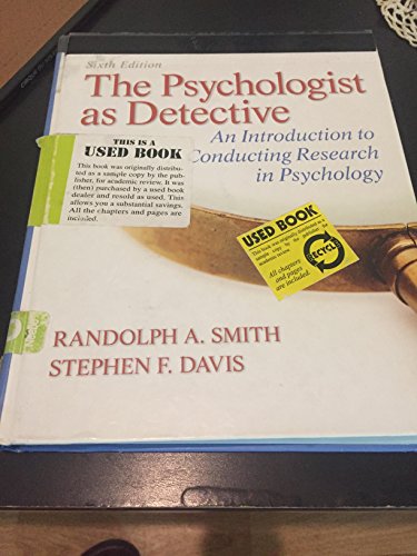 The Psychologist As Detective: An Introduction to Conducting Research in Psychology - Click to Buy