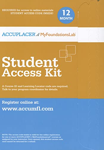 ACCUPLACER/MyLab Foundational Skills without Pearson eText -- Standalone Access Card (12-Month access) - Click to Buy