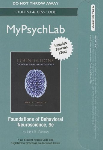 New Mypsychlab with Pearson Etext -- Standalone Access Card -- For Foundations of Behavioral Neuroscience: Includes Pearson Etext - Click to Buy