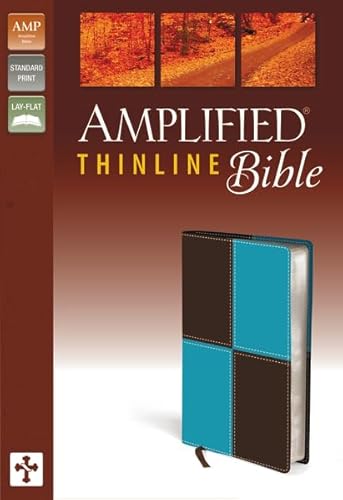 Amplified Thinline Bible, Imitation Leather, Blue/Brown - Click to Buy