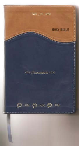 NIV, Gift Bible, Leathersoft, Tan/Blue, Red Letter Edition - Click to Buy