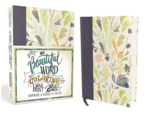NIV, Beautiful Word Coloring Bible, Large Print, Cloth Over Board, Navy: New International Version, Navy / Floral Pattern, Large Print, Hundreds of Verses to Color - Click to Buy