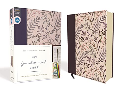 NIV, Journal the Word Bible, Cloth over Board, Pink Floral, Red Letter, Comfort Print: Reflect, Take Notes, or Create Art Next to Your Favorite Verses - Click to Buy