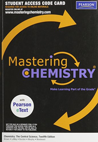 Mastering Chemistry with Pearson eText Student Access Code Card for Chemistry: The Central Science (ME Component) - Click to Buy