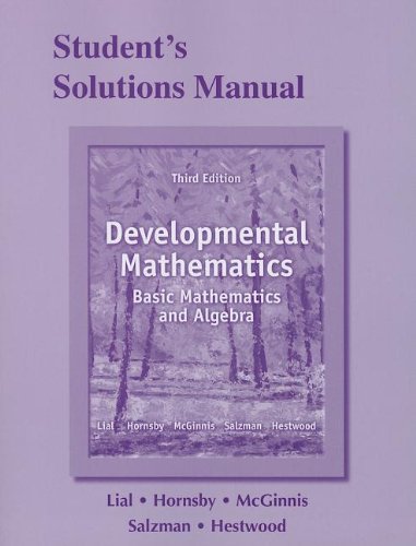 Student's Solutions Manual for Developmental Mathematics: Basic Mathematics and Algebra, Developmental Math - Click to Buy