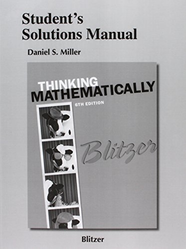 Student's Solutions Manual for Thinking Mathematically - Click to Buy