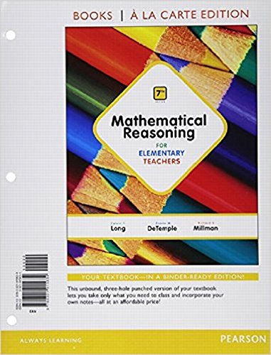 Mathematical Reasoning for Elementary Teachers, Books a la carte Edition (7th Edition) - Click to Buy