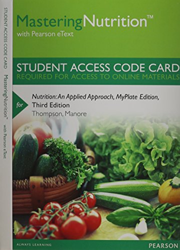 MasteringNutrition with MyDietAnalysis with Pearson eText -- Standalone Access Card -- for Nutrition: An Applied Approach, MyPlate Edition (3rd Edition) - Click to Buy