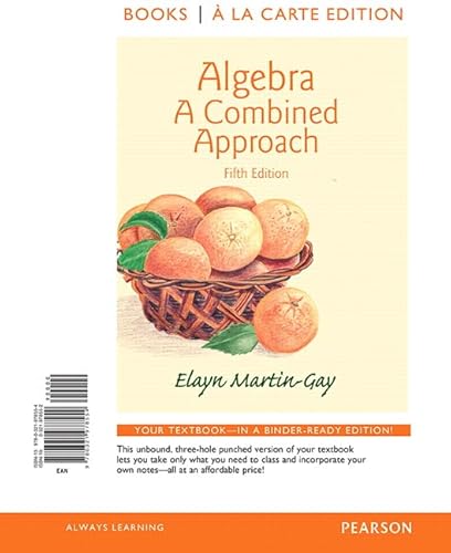 Algebra: A Combined Approach, Books a la Carte Edition - Click to Buy