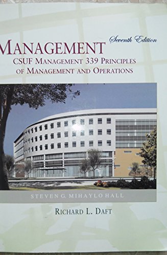 Mangement CSUF Management 339 Principles Of Management And Operations 7th Edition - Click to Buy