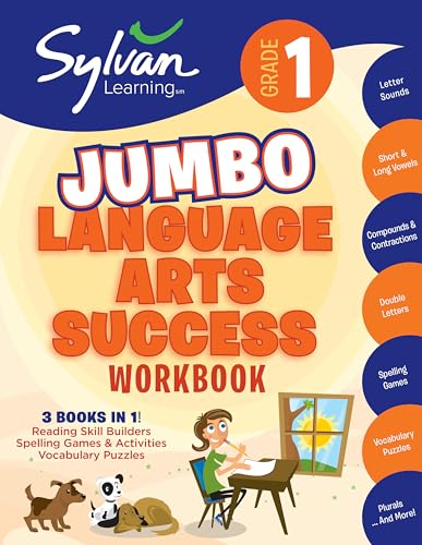 1st Grade Jumbo Language Arts Success Workbook: 3 Books In 1 # Reading Skill Builders, Spellings Games, Vocabulary Puzzles; Activities, Exercises, and ... Ahead (Sylvan Language Arts Jumbo Workbooks) - Click to Buy