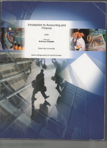Introduction to Accounting and Finance E2261 (Columbia University) - Click to Buy