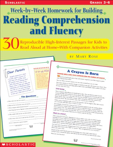 Week-by-Week Homework for Building Reading Comprehension and Fluency, Grades 3-6: 30 Reproducible, High-Interest Passages for Kids to Read Aloud at HomeNWith Companion Activities - Click to Buy