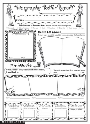 Instant Personal Poster Sets: Biography Report: Big Write-and-Read Learning Posters Ready for Kids to Personalize and Display With Pride! - Click to Buy