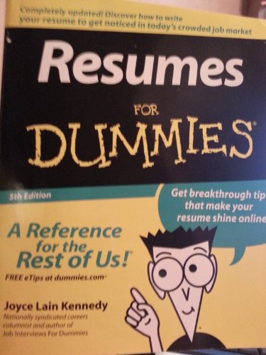 Resumes For Dummies - Click to Buy