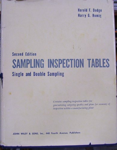 Sampling Inspection Tables: Single and Double Sampling - Click to Buy