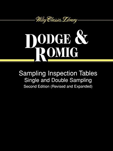 Sampling Inspection Tables: Single and Double Sampling: 68 (Wiley Classics Library) - Click to Buy