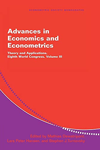 Advances in Economics and Econometrics: Theory and Applications, Eighth World Congress - Click to Buy