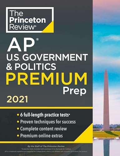 Princeton Review AP U.S. Government & Politics Premium Prep, 2021: 6 Practice Tests + Complete Content Review + Strategies & Techniques (2021) - Click to Buy