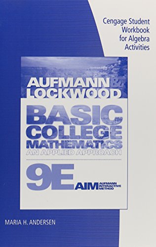 Cengage Student Workbook for Aufmann/Lockwood's Basic College Mathematics An Applied Approach, 9th - Click to Buy