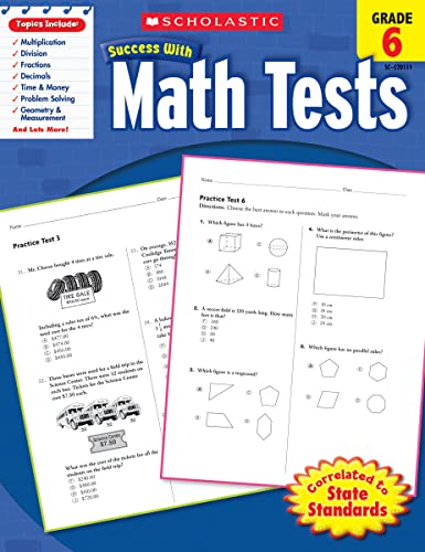 Scholastic Success With Math Tests: Grade 6 Workbook - Click to Buy